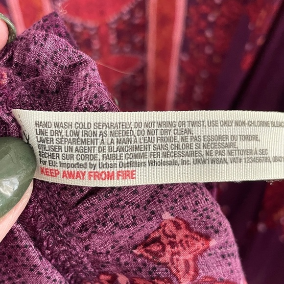 Free People Annka Border Slip Dress Asymmetrical Purple and Pink High-Lo Size M - Picture 15 of 15